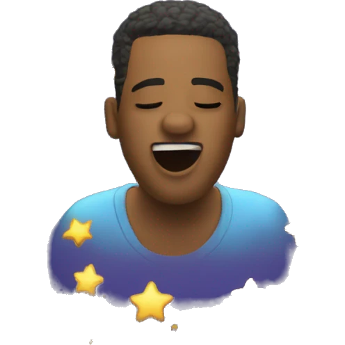 Dizzy with floating stars around head emoji