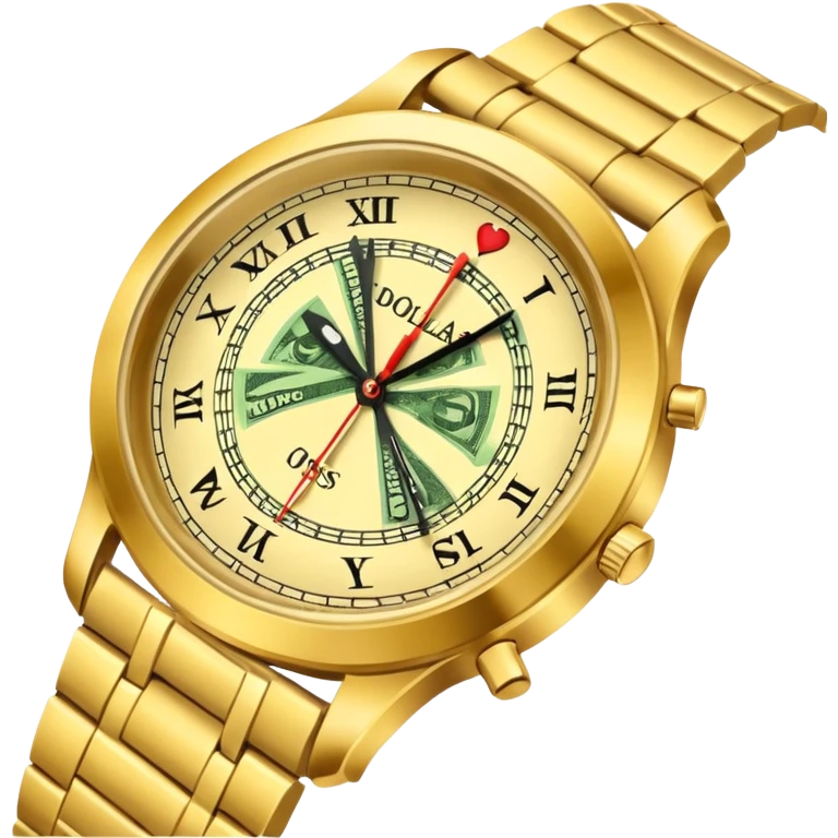 reloj con dolares emoji