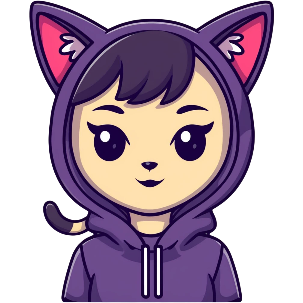 catgirl with big eyes and cat ears, anime inspired emoji