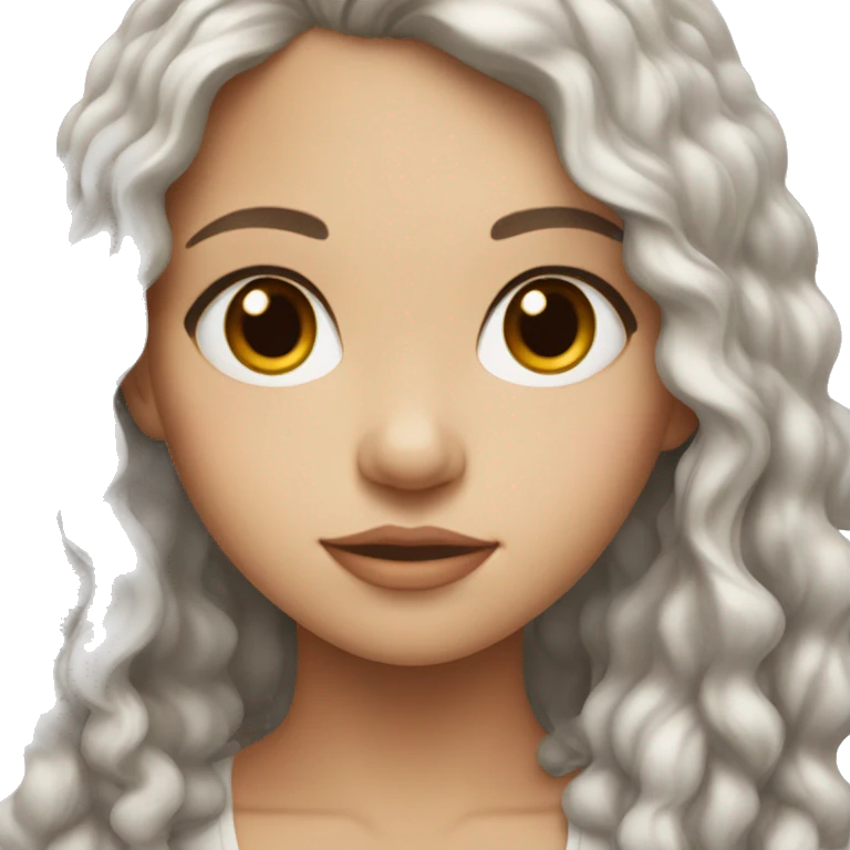 Half Lao half white girl with brown eyes and brown curly hair  emoji