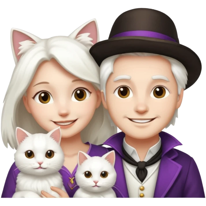 Youmagician couple and their pet cat emoji