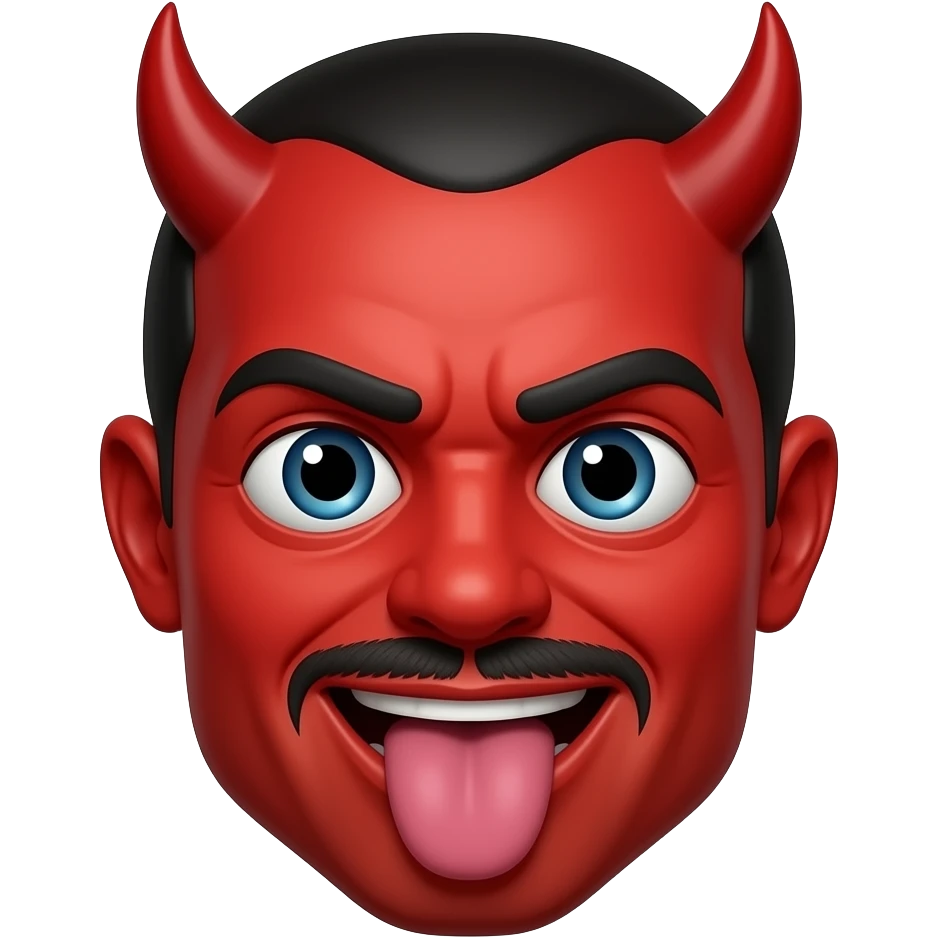 Emoji red face  demon crosseyed and tongue out emoji