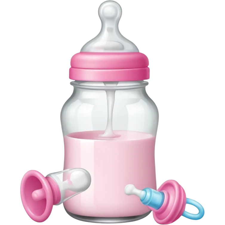 baby Milk bottle beside pacifier emoji