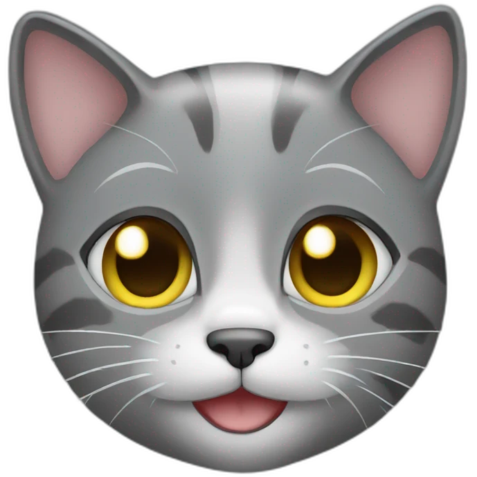 Grey cat cute smile emoji