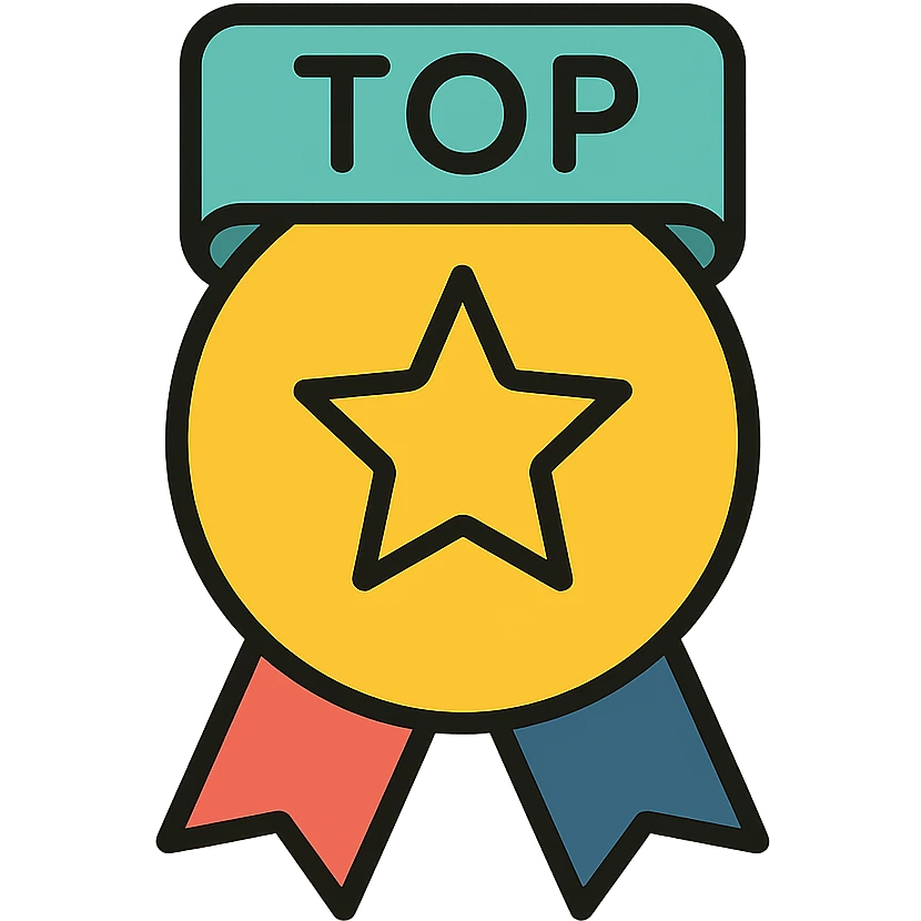 gold top category emblem with subtle colorful accents, elegant minimalist flat design, award badge style, 2D flat vector, trending icon look, soft shadows, no text, isolated on white background, commercial use emoji