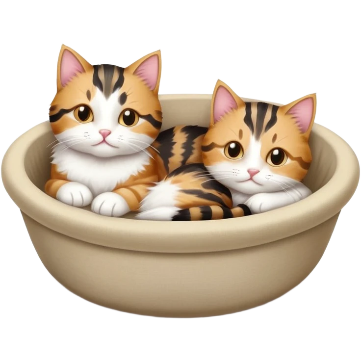 Emotional support kitties in a fabric bowl emoji
