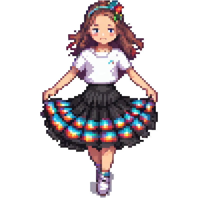 girl dancing in a skirt emoji