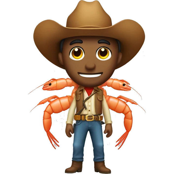 A shrimp with a cowboy hat emoji