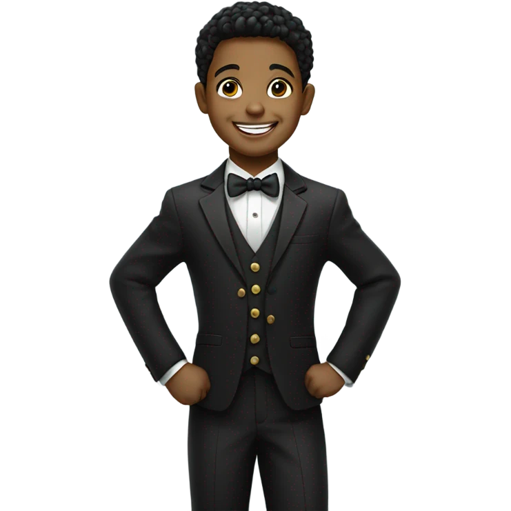 smiling boy in formal attire emoji