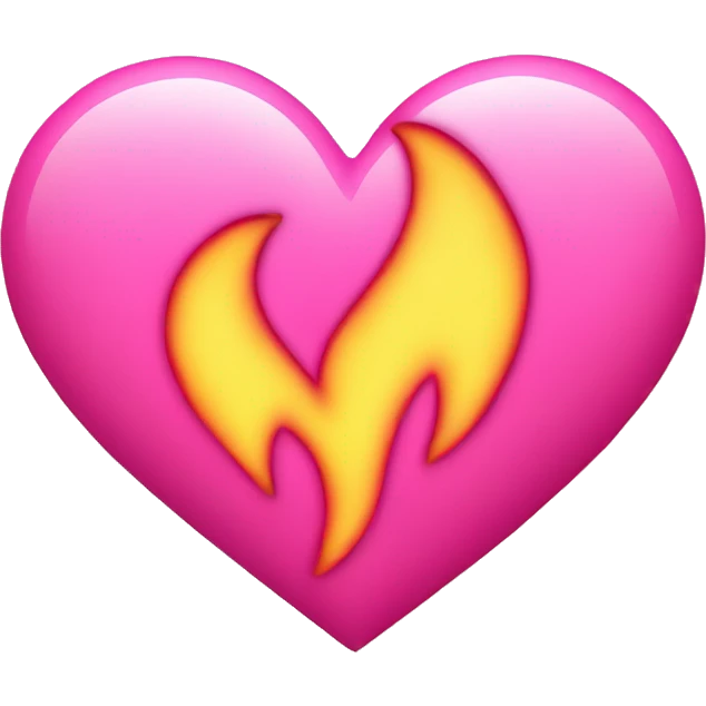 pink heart with flames emoji