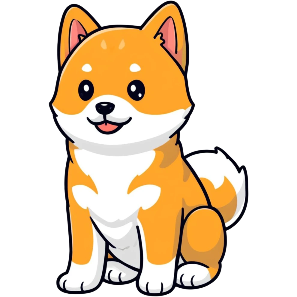 adorable black Shiba Inu puppy full body pose emoji