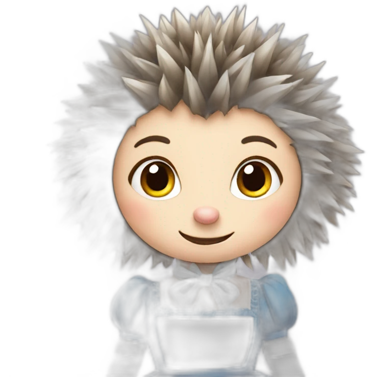 Hedgehog wearing dress of Alice from Alice in Wonderland emoji