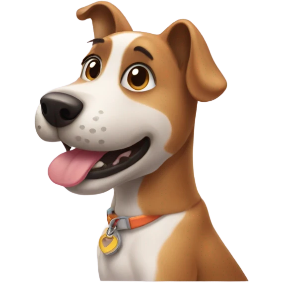 Dog wearing Jodi emoji