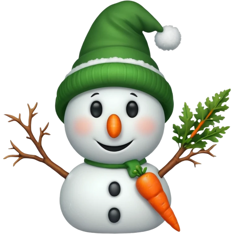 snowman wearing green hat emoji