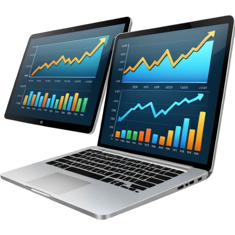 charts trading laptop emoji