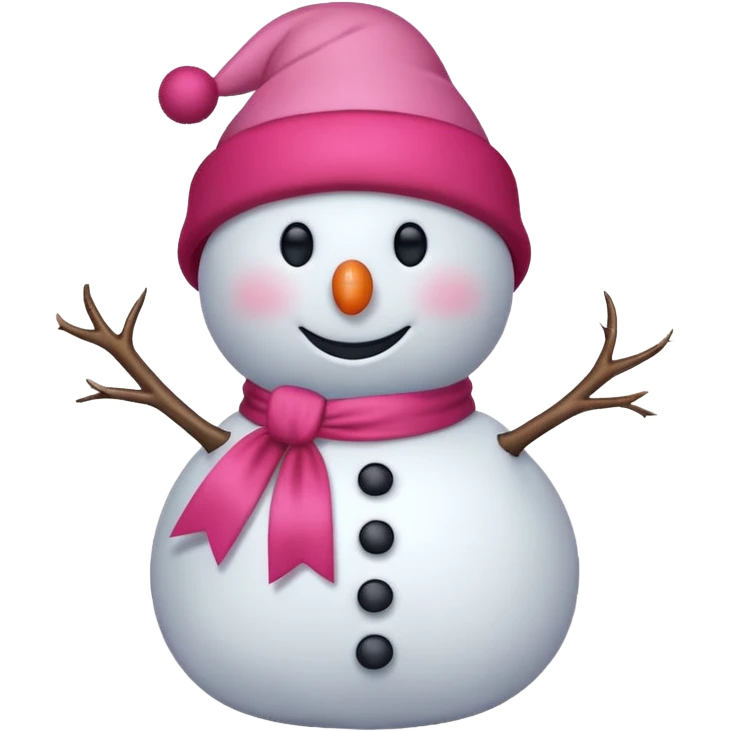 Red snowman with pink bow emoji
