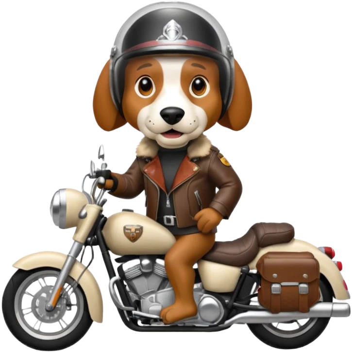 mad bassett hound on a motorcycle emoji