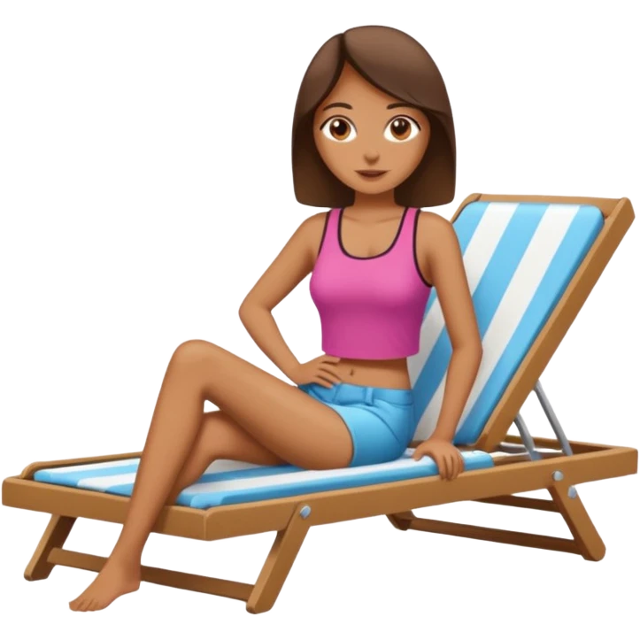 woman sitting on a sunbed - she must be dressed normally emoji