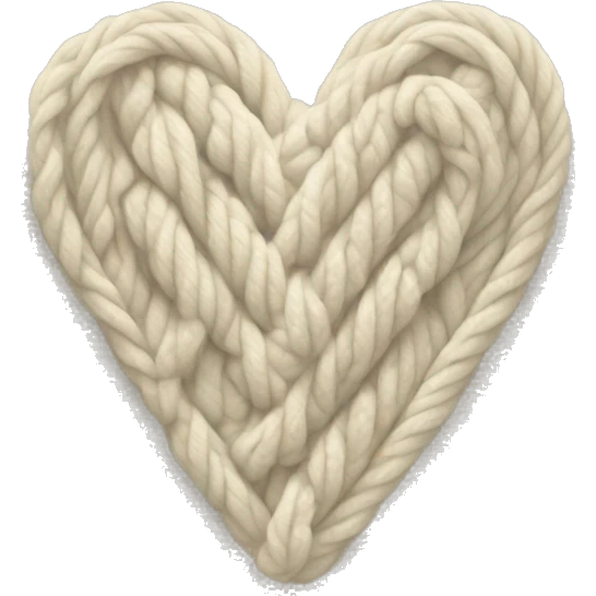Cream Cable knit heart emoji