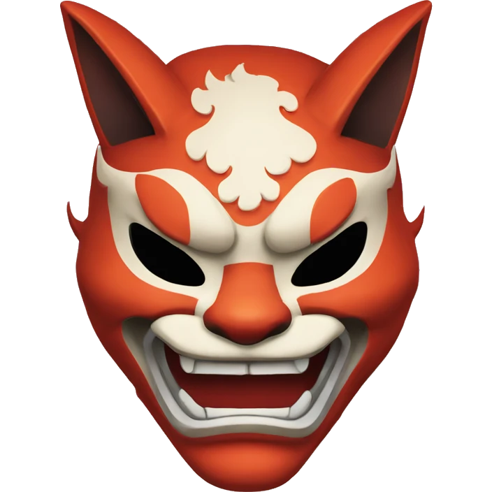 Oni kitsune japanese mask emoji