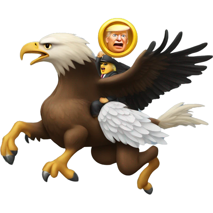Trump riding eagle emoji
