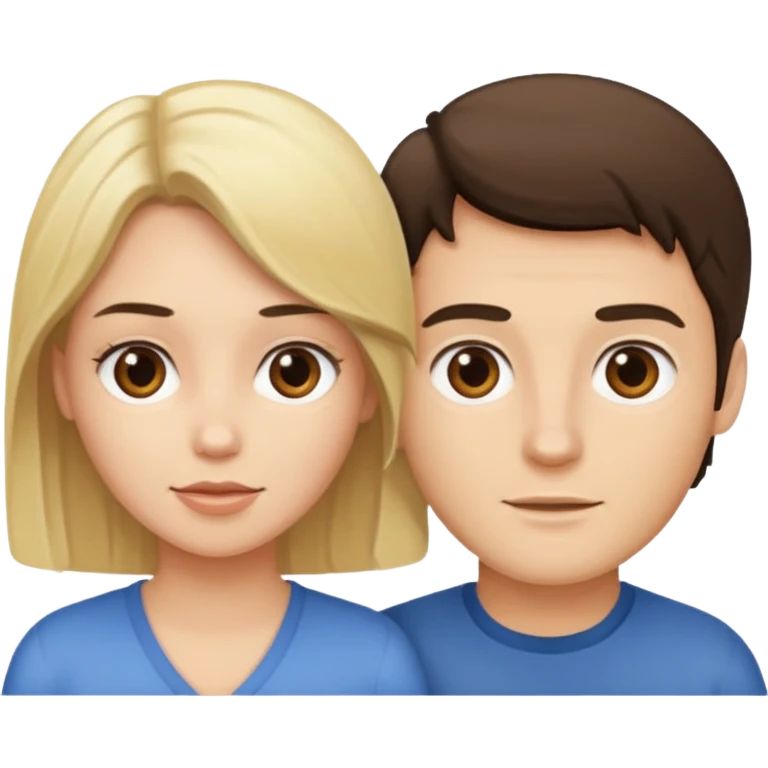 a couple of man and woman, the blond man and the brunette woman emoji