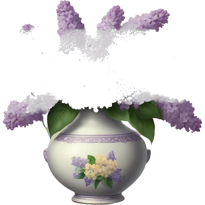 Lilac bouquet in vintage vase emoji