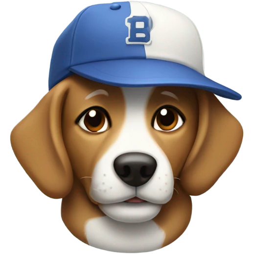 Dog wearing a baseball hat emoji
