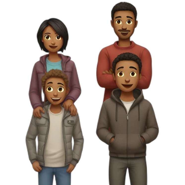 2 brothers and mom winter emoji