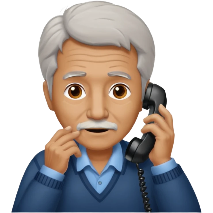 old man talking on the phone. emoji