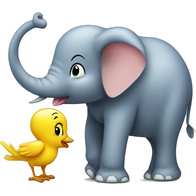 Tweety with elephant emoji