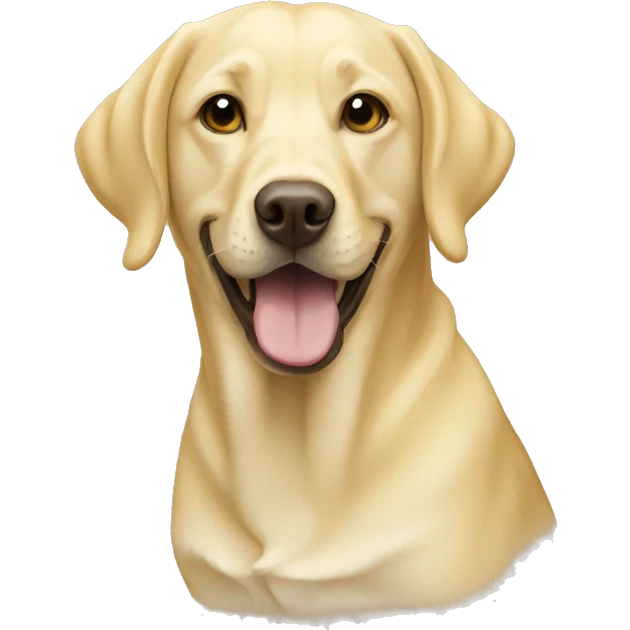 Yellow labrador eating emoji