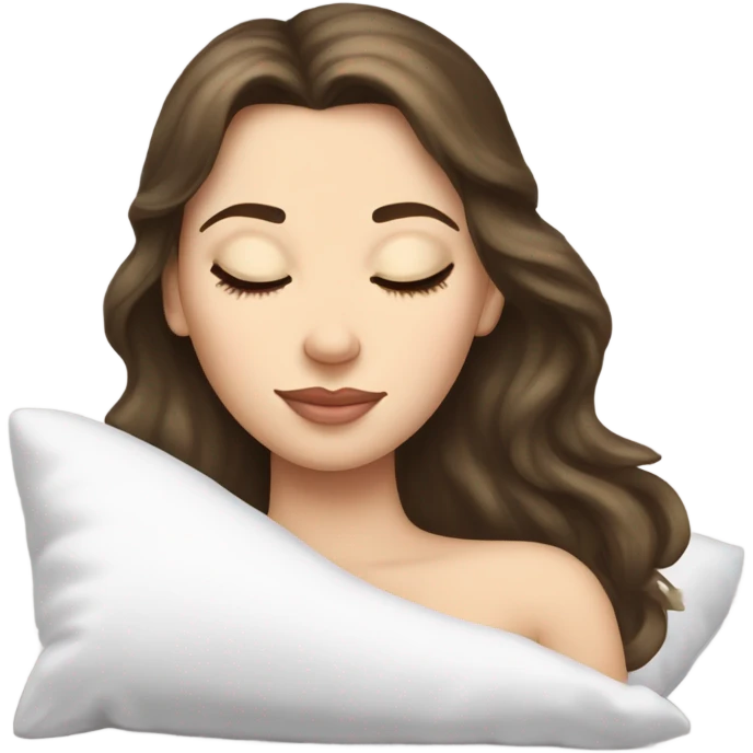 sleeping beauty brunette white girl with a silk pillow emoji