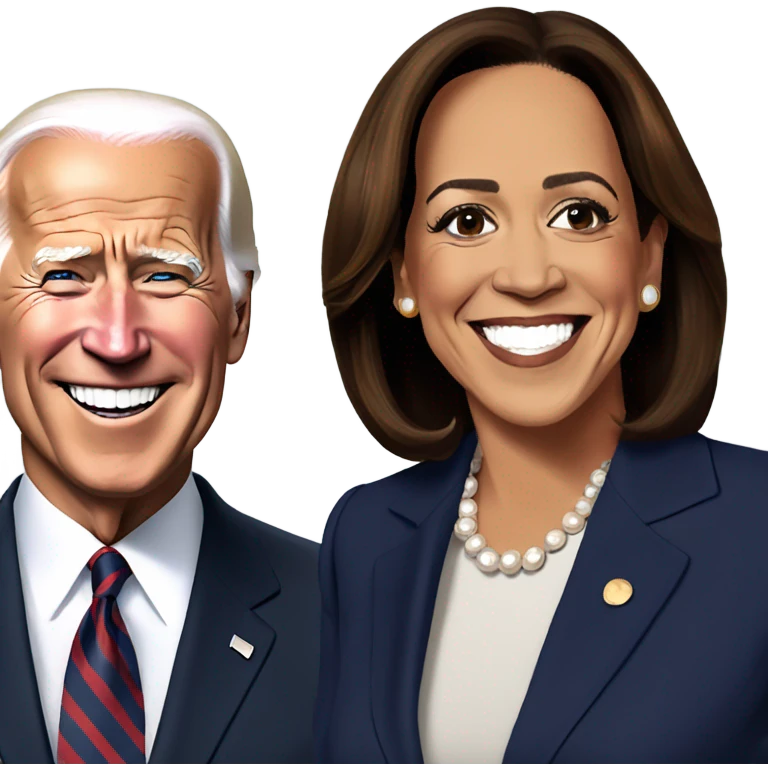 Kamala harris smiling with joe biden emoji