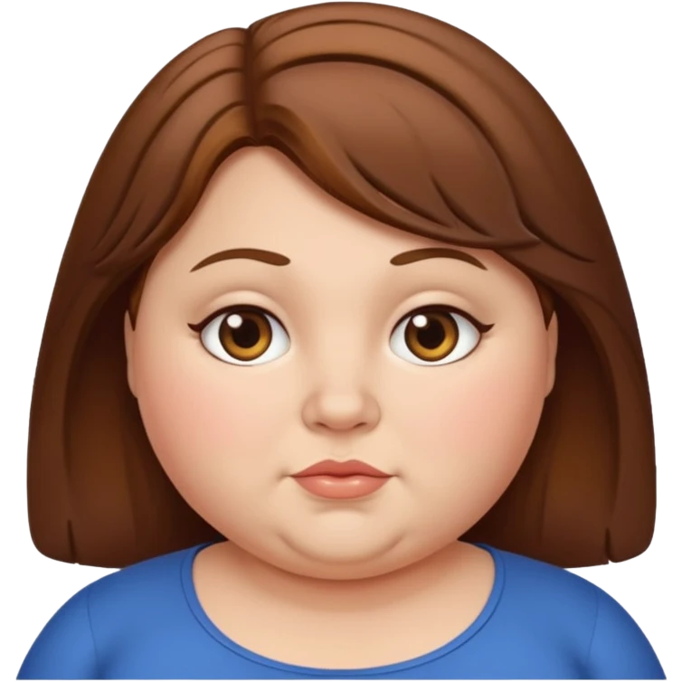 chubby lady with a brown hair emoji