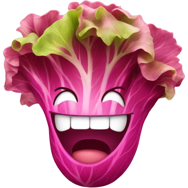 pink lettuce smiling emoji