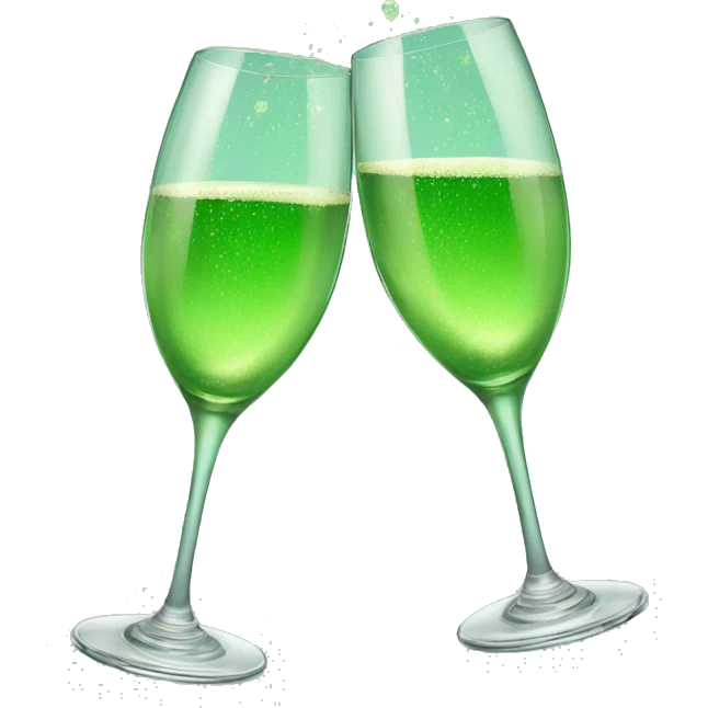 two green champagne glasses cheering emoji