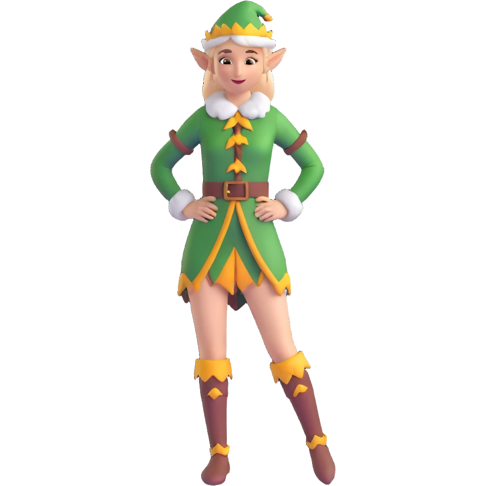 female elf with nature-inspired clothing emoji