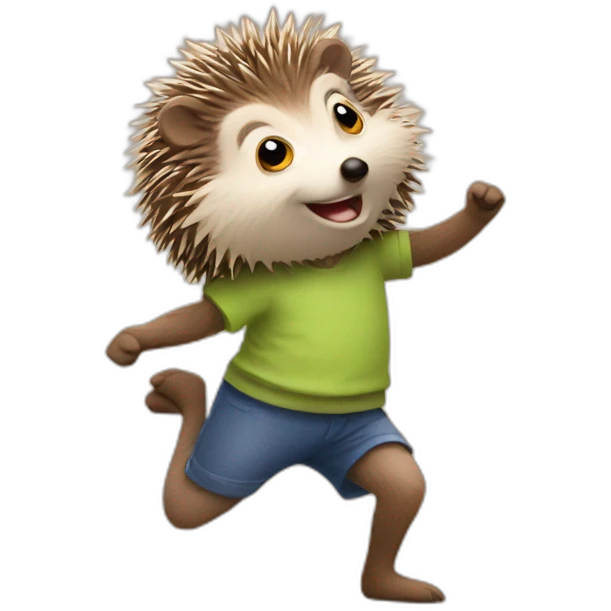 Dancing hedgehog emoji