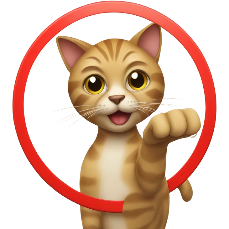 cat holding stop sign emoji