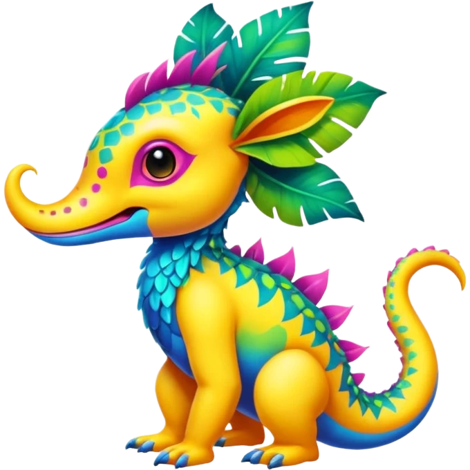 Colorful Exotic Pokémon-Animal-Digimon-Monster-Beast-Fakémon-hybrid-creature (full body) emoji