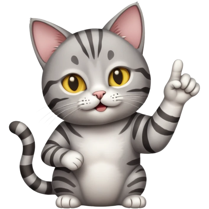 the cat points his middle finger at the screen emoji