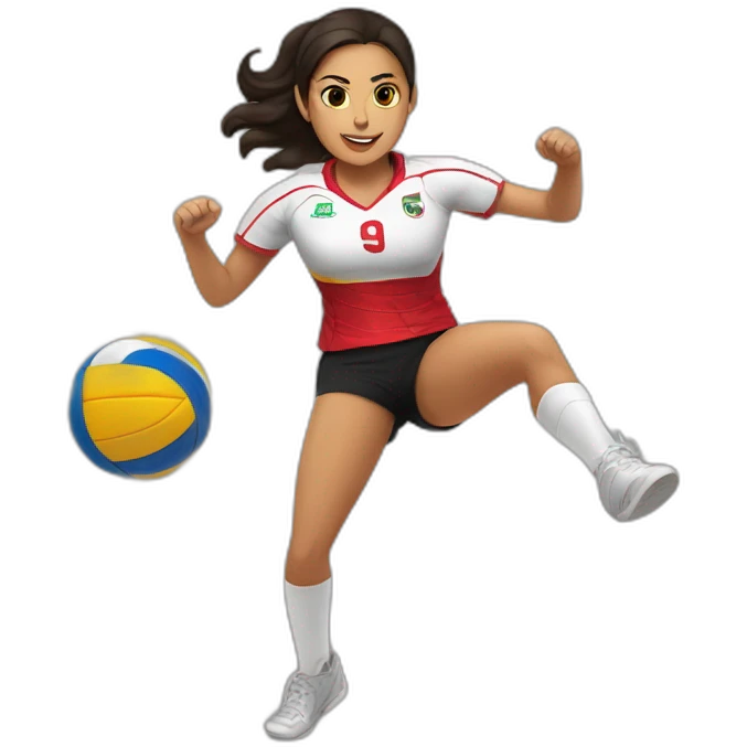 Passionate  Mexican girl volleyball player emoji