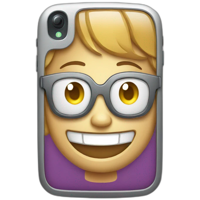 Cellphone smiling emoji