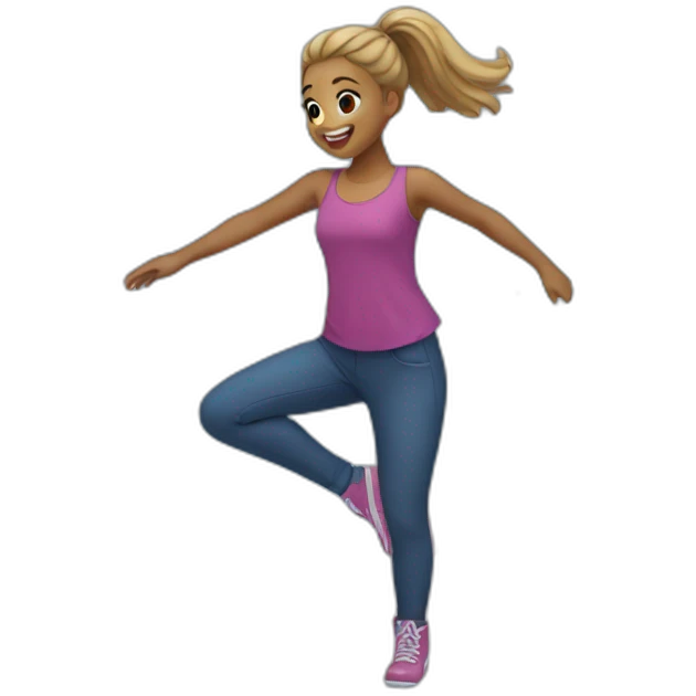 girls dancing on snow floor emoji