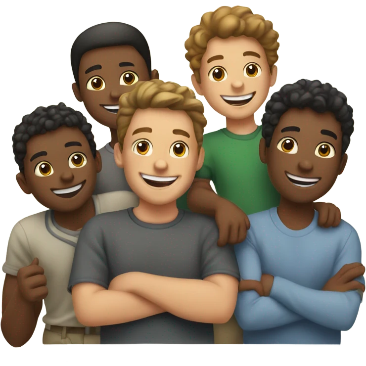 happy boys indoors together emoji