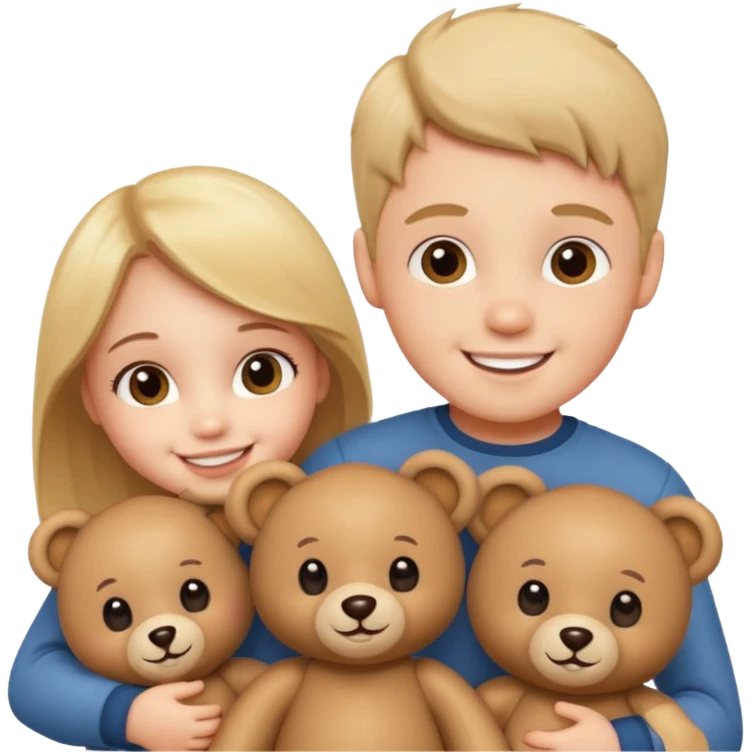 kids with teddy bears emoji