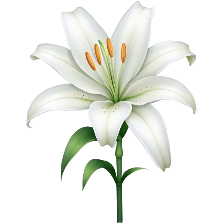 single White Lily, straight stem emoji