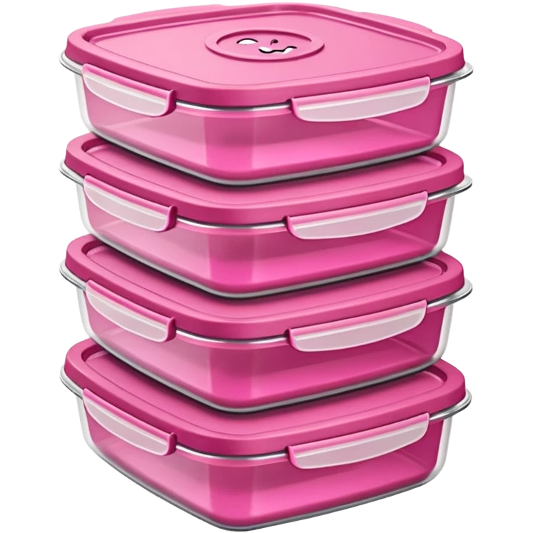 pink tupperware container for meal prep - emoji emoji