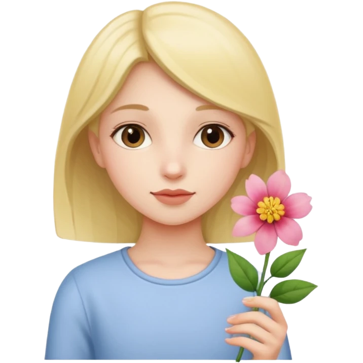 دختری که جوانه جانبی گل میگیره emoji